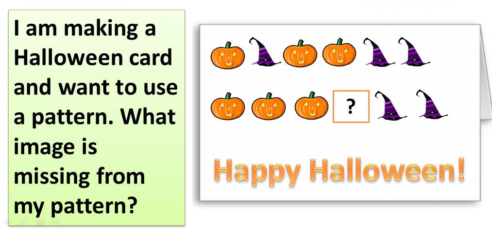 Halloween Challenge! Discuss at home as a family and try and decide what is missing.